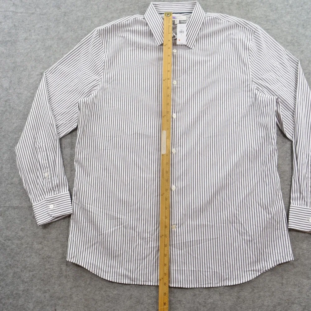 Banana Republic Shirt Mens Extra Large White Gray Wrinkle Resistant Dress New